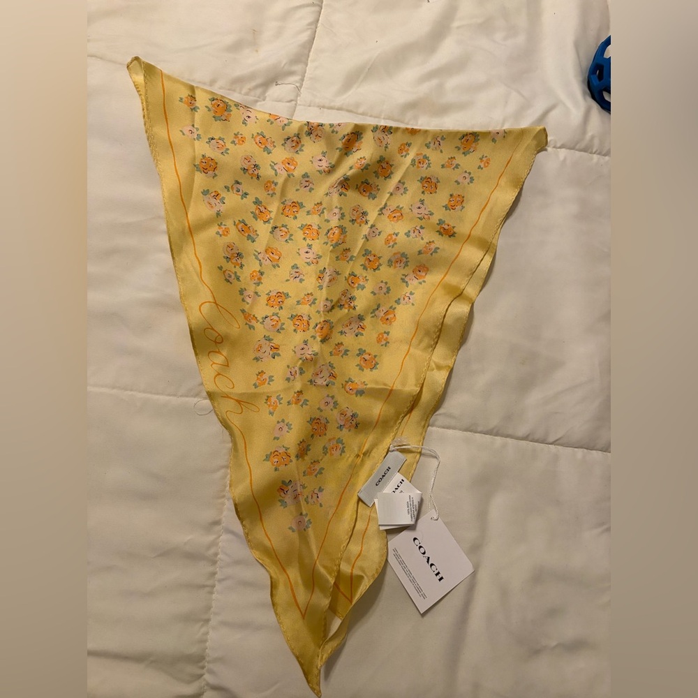 Coach Yellow Floral Scarf